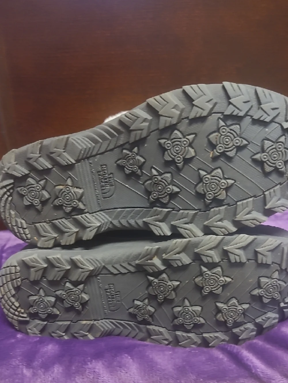 The North Face Kids Beige, Gray & Purple Winter Boots